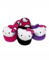 Give a nod to your favorite feline friend with these adorable Hello Kitty slippers, featuring a petite dot-dressed bow. Super soft and unquestionably cozy, they're the perfect at-home style statement.