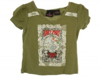 Baby Phat Girls 7-16 Allover Printed Top,Green,Large Baby Phat Girls 7-16 Allover Printed Top,Green,Large