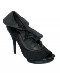 Who knew ruffles could be so sexy. ABS by Allen Schwartz' Adele evening pumps look great and feature a luxe leather sole. Who knew ruffles could be so sexy. ABS by Allen Schwartz' Adele evening pumps look great and feature a luxe leather sole.