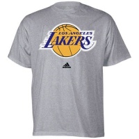 adidas Los Angeles Lakers Grey Primary Logo T-shirt adidas Los Angeles Lakers Grey Primary Logo T-shirt