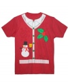 On the first day of the Christmas season, you'll wear this mock sweater tee by Hybrid.