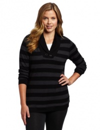 Calvin Klein Performance Women's Plus Size Stripe Overlap Thermal Tee Calvin Klein Performance Women's Plus Size Stripe Overlap Thermal Tee