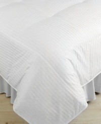 A classic damask stripe cover in pure cotton offers an extra touch of luxury to this Blue Ridge down comforter. Featuring baffle box construction to keep the natural down fill in place, prevent cold spots and generate warmth. Finished with cord edge detail; oversized. A classic damask stripe cover in pure cotton offers an extra touch of luxury to this Blue Ridge down comforter. Featuring baffle box construction to keep the natural down fill in place, prevent cold spots and generate warmth. Finished with cord edge detail; oversized.