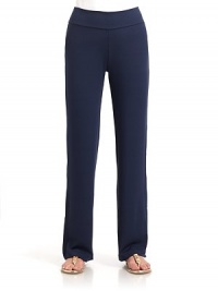 THE LOOKWide, banded waistStraight legTHE FITRise, about 10Inseam, about 30THE MATERIAL92% viscose/8% spandexCARE & ORIGINMachine washMade in USA of imported fabricModel shown is 5'9½ (176cm) wearing US size Small. THE LOOKWide, banded waistStraight legTHE FITRise, about 10Inseam, about 30THE MATERIAL92% viscose/8% spandexCARE & ORIGINMachine washMade in USA of imported fabricModel shown is 5'9½ (176cm) wearing US size Small.