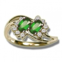 .18 ct Twin 5X3 Emerald Ladies Ring