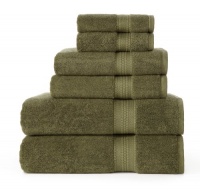 Cotton Craft - Ultimate SPA 6 Piece Towel Set - Superior 2 Ply 800 Grams Combed Cotton - Moss