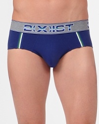 On-the-go style with an athletic-inspired stretchy construction that's versatile, comfortable and offers extra support: the pouch brief from 2(x)ist. On-the-go style with an athletic-inspired stretchy construction that's versatile, comfortable and offers extra support: the pouch brief from 2(x)ist.