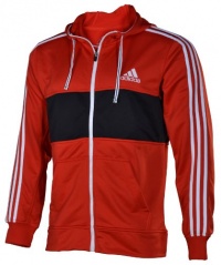 Adidas Men's Climalite Flex Hooded Hoodie Jacket Coat-Red/white Adidas Men's Climalite Flex Hooded Hoodie Jacket Coat-Red/white