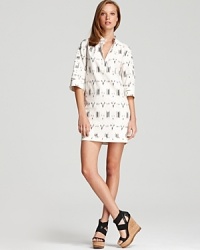 Work 10 Crosby Derek Lam's black and white tribal print tunic with black leggings now and barelegged come spring. Add a belt to cinch and shiny accents for glam! Work 10 Crosby Derek Lam's black and white tribal print tunic with black leggings now and barelegged come spring. Add a belt to cinch and shiny accents for glam!