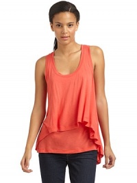 THE LOOKAsymmetric draped front hemRacerbackTHE FITAbout 21 from shoulder to hemTHE MATERIALRayonCARE & ORIGINDry cleanMade in USAModel shown is 5'9 (175cm) wearing US size Small. THE LOOKAsymmetric draped front hemRacerbackTHE FITAbout 21 from shoulder to hemTHE MATERIALRayonCARE & ORIGINDry cleanMade in USAModel shown is 5'9 (175cm) wearing US size Small.