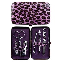 Manual Woodworkers & Weavers Purple Leopard Purse Sized Manicure Set Manual Woodworkers & Weavers Purple Leopard Purse Sized Manicure Set