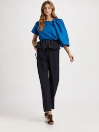 EXCLUSIVELY AT SAKS. This sculptural, asymmetrical design is rendered in crisp cotton poplin.Jewel necklineSingle short sleeveSingle long peplum sleeve with gathered shoulder detailAbout 21 from shoulder to hemCottonDry cleanMade in USA of imported fabricModel shown is 5'11 (180cm) wearing US size 4. EXCLUSIVELY AT SAKS. This sculptural, asymmetrical design is rendered in crisp cotton poplin.Jewel necklineSingle short sleeveSingle long peplum sleeve with gathered shoulder detailAbout 21 from shoulder to hemCottonDry cleanMade in USA of imported fabricModel shown is 5'11 (180cm) wearing US size 4.