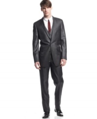 The suit makes the man. This three-piece look from Kenneth Cole makes the man dapper. The suit makes the man. This three-piece look from Kenneth Cole makes the man dapper.