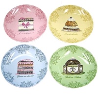 Whimsically designed plates, mugs and trays to add fun to entertaining. Dishwasher and microwave safe.