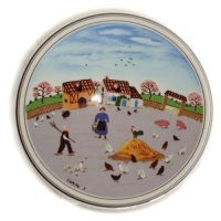 Villeroy & Boch Design Naif Laplau #3 Country Yard Farmyard Large Lidded Trinket Candy Box Villeroy & Boch Design Naif Laplau #3 Country Yard Farmyard Large Lidded Trinket Candy Box