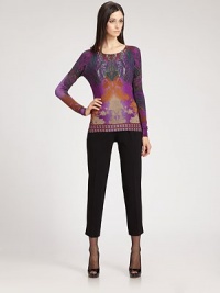 Knit from the softest silk/cashmere blend, this vibrant pullover is printed with a vibrant, paisley-inspired pattern.Rib-knit jewel necklineRib-knit cuffs and hem55% silk/45% cashmereDry cleanMade in ItalyModel shown is 5'11 (180cm) wearing US size 4. Knit from the softest silk/cashmere blend, this vibrant pullover is printed with a vibrant, paisley-inspired pattern.Rib-knit jewel necklineRib-knit cuffs and hem55% silk/45% cashmereDry cleanMade in ItalyModel shown is 5'11 (180cm) wearing US size 4.
