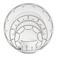 The Lismore Essence collection branches out with the addition of fine bone china pieces, featuring a timeless pattern of platinum looping roulettes and curves. The Lismore Essence collection branches out with the addition of fine bone china pieces, featuring a timeless pattern of platinum looping roulettes and curves.