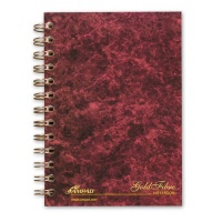 Ampad 20-803R Gold Fibre Personal Notebook, College/Medium Rule, 5x7 Inches, White/Burgundy, 130 Sheets