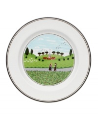 Two friends meet for a quiet stroll in the country on this Design Naif bread and butter plate, featuring premium Villeroy & Boch porcelain. Two friends meet for a quiet stroll in the country on this Design Naif bread and butter plate, featuring premium Villeroy & Boch porcelain.
