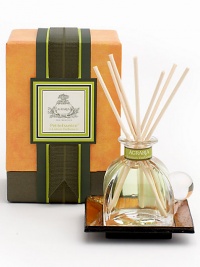 Presented in a beautiful, hand-blown Italian crystal perfume bottle with a glass stopper, AGRARIA Lemon Verbena PetitEssence is filled with a special formulation of a brisk Lemon Verbena fragrance oil, evoking the fresh, clear exuberance of lemon-scented verbena leaves enhanced with a touch of Caribbean Lime and hints of rose and jasmine. Exact miniatures of the larger AGRARIA AirEssence Elegantly gift-boxed with seven 5-inch bamboo reeds 1.7 oz. Includes tray Presented in a beautiful, hand-blown Italian crystal perfume bottle with a glass stopper, AGRARIA Lemon Verbena PetitEssence is filled with a special formulation of a brisk Lemon Verbena fragrance oil, evoking the fresh, clear exuberance of lemon-scented verbena leaves enhanced with a touch of Caribbean Lime and hints of rose and jasmine. Exact miniatures of the larger AGRARIA AirEssence Elegantly gift-boxed with seven 5-inch bamboo reeds 1.7 oz. Includes tray