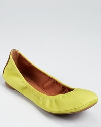 In chartreuse satin, Lucky Brand's Emmie2 flats make a vibrant statement. In chartreuse satin, Lucky Brand's Emmie2 flats make a vibrant statement.