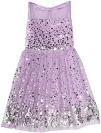 Ruby Rox Kids Girls 7-16 Sequin Illusion Dress, Lavander/Silver, 16