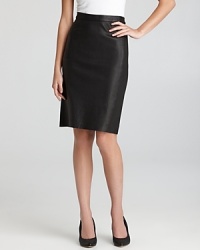 Slip into this supremely supple Vince pencil skirt of luxe stretch leather for alluring work-to-fête style. Slip into this supremely supple Vince pencil skirt of luxe stretch leather for alluring work-to-fête style.