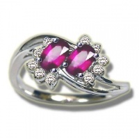 .18 ct Twin 5X3 Pink Tourmaline Ladies White Gold Ring