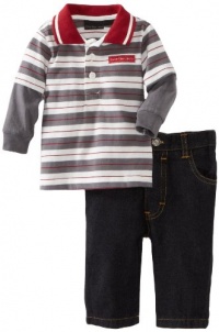 Calvin Klein Boys 2-7 Polo Top with Jean, Assorted, 2T Calvin Klein Boys 2-7 Polo Top with Jean, Assorted, 2T