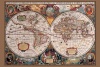 Pyramid 17th Century World Map Poster Print