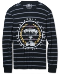 Collegiate cool is on-trend this fall. Join in with this striped thermal from American Rag. Collegiate cool is on-trend this fall. Join in with this striped thermal from American Rag.
