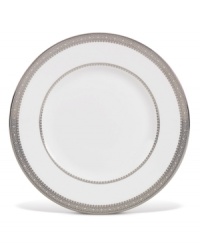 A glowing complement to the Vera Wang Wedgwood Lace dinnerware and dishes collection, this accent plate lends soft contrast to your table for a luxuriously coordinated presentation. A glowing complement to the Vera Wang Wedgwood Lace dinnerware and dishes collection, this accent plate lends soft contrast to your table for a luxuriously coordinated presentation.