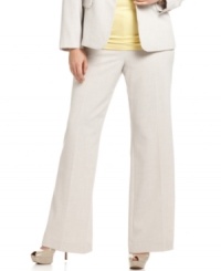 Calvin Klein's straight leg plus size pants are essentials for your professional wardrobe-- pair them with the matching jacket for a sophisticated suit. (Clearance) Calvin Klein's straight leg plus size pants are essentials for your professional wardrobe-- pair them with the matching jacket for a sophisticated suit. (Clearance)