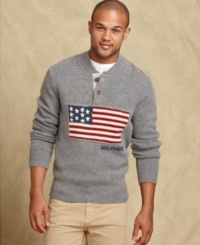 Patriotic much? This Tommy Hilfiger henley flies a flag of cool style. Patriotic much? This Tommy Hilfiger henley flies a flag of cool style.