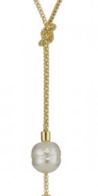 Majorica 2/14mm Pearls on Love Knot Lariat Pendant Necklace Majorica 2/14mm Pearls on Love Knot Lariat Pendant Necklace