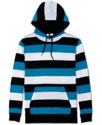 Enter the stripe zone. This hoodie from Univibe is blocked with the best of them for a cool casual look. Enter the stripe zone. This hoodie from Univibe is blocked with the best of them for a cool casual look.