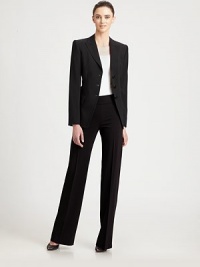 Finespun wool, tailored in a flattering, wide-legged silhouette.Self waistbandZip fly with dual button closureFully linedInseam, about 35WoolDry cleanMade in Italy of imported fabricModel shown is 5'11 (180cm) wearing US size 4. Finespun wool, tailored in a flattering, wide-legged silhouette.Self waistbandZip fly with dual button closureFully linedInseam, about 35WoolDry cleanMade in Italy of imported fabricModel shown is 5'11 (180cm) wearing US size 4.