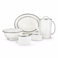 An elegant collection of dinnerware from kate spade new york features platinum bands that complement your fine table setting.