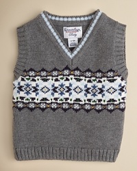 A handsome take on the classic snowflake sweater motif, Kitestrings by Hartstrings features heavy ribbed trim and contrast stripe accents, all crafted from super soft cotton. A handsome take on the classic snowflake sweater motif, Kitestrings by Hartstrings features heavy ribbed trim and contrast stripe accents, all crafted from super soft cotton.