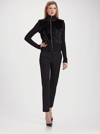 Luxe Italian wool is tailored in a slim, cropped silhouette.Flat front Waist button closure Zip fly Slash pockets Buttoned back pockets Inseam, about 31 Wool Dry clean Made in Italy Luxe Italian wool is tailored in a slim, cropped silhouette.Flat front Waist button closure Zip fly Slash pockets Buttoned back pockets Inseam, about 31 Wool Dry clean Made in Italy
