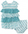 Little Ella Baby-girls Infant Bellah Stripe Dress, Breeze, 6-12 Months