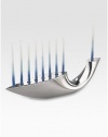 Signed by artist Todd Meyers. Brighten the season with this gleaming metal alloy menorah.Hand-crafted4H X 15½WImported