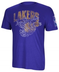 Take it to the hoop! Be a part of pumping up your favorite NBA team by showing support with this Los Angeles Lakers graphic t-shirt from adidas. Take it to the hoop! Be a part of pumping up your favorite NBA team by showing support with this Los Angeles Lakers graphic t-shirt from adidas.