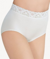 Wacoal Underwear Bodysuede Lace Waist Brief, Ivory, Size 8 Wacoal Underwear Bodysuede Lace Waist Brief, Ivory, Size 8