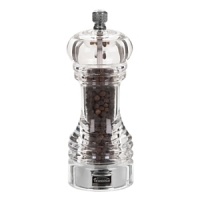 Designed to cut, then grind for maximum flavor, this durable pepper mill from Trudeau is made of clear acrylic for a sleek, modern look. Designed to cut, then grind for maximum flavor, this durable pepper mill from Trudeau is made of clear acrylic for a sleek, modern look.