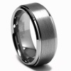 Tungsten Carbide Brushed and Polished Ring 8mm