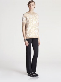 This chunky knit pullover is decorated with panels of playful, graphic floral jacquard.Rib-knit crewneck, cuffs and hemJacquard front panel and sleevesWool/cotton/polyester/acetateDry cleanMade in Italy of imported fabricModel shown is 5'10 (177cm) wearing US size 4. This chunky knit pullover is decorated with panels of playful, graphic floral jacquard.Rib-knit crewneck, cuffs and hemJacquard front panel and sleevesWool/cotton/polyester/acetateDry cleanMade in Italy of imported fabricModel shown is 5'10 (177cm) wearing US size 4.