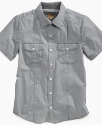 Break out dull style. This striped shirt from Epic Threads brings casual cool to his school day look. Break out dull style. This striped shirt from Epic Threads brings casual cool to his school day look.
