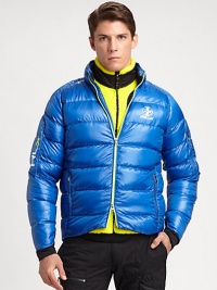 Constructed from durable, water-resistant nylon, this plush down jacket is a superior choice for cold-weather activities.Two-way zip frontSide zip pocketsZippered pocket at sleeveAbout 23 from shoulder to hemNylonFill: 80% nylon/20% other fetahersMachine washImported Constructed from durable, water-resistant nylon, this plush down jacket is a superior choice for cold-weather activities.Two-way zip frontSide zip pocketsZippered pocket at sleeveAbout 23 from shoulder to hemNylonFill: 80% nylon/20% other fetahersMachine washImported