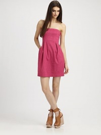 A structured yet flirty silhouette is complete with feminine pleats and casual-cool pockets. Strapless with trim pipingEmpire pleated waistFront slit pocketsBack zip closureAbout 18 from natural waistCottonDry cleanMade in USAModel shown is 5'10 (177cm) wearing US size 4. A structured yet flirty silhouette is complete with feminine pleats and casual-cool pockets. Strapless with trim pipingEmpire pleated waistFront slit pocketsBack zip closureAbout 18 from natural waistCottonDry cleanMade in USAModel shown is 5'10 (177cm) wearing US size 4.